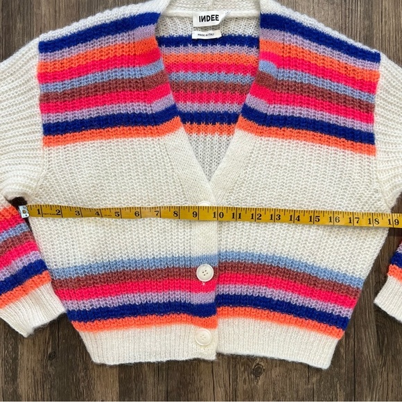 INDEE Network Cardigan Stripe Colorful Long Sleeves Sweater Size 10 - Picture 12 of 14